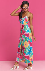 Show Me Your Mumu - Barbie Floral Leyton Lace Up Slit Maxi Dress