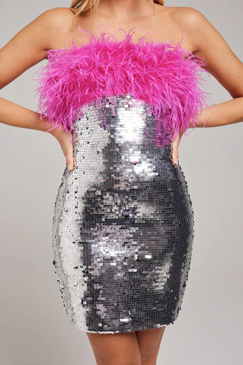 Nadine Marabi - Feather & Sequin Dress