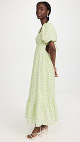 English Factory - Floral Back Tiered Midi Dress