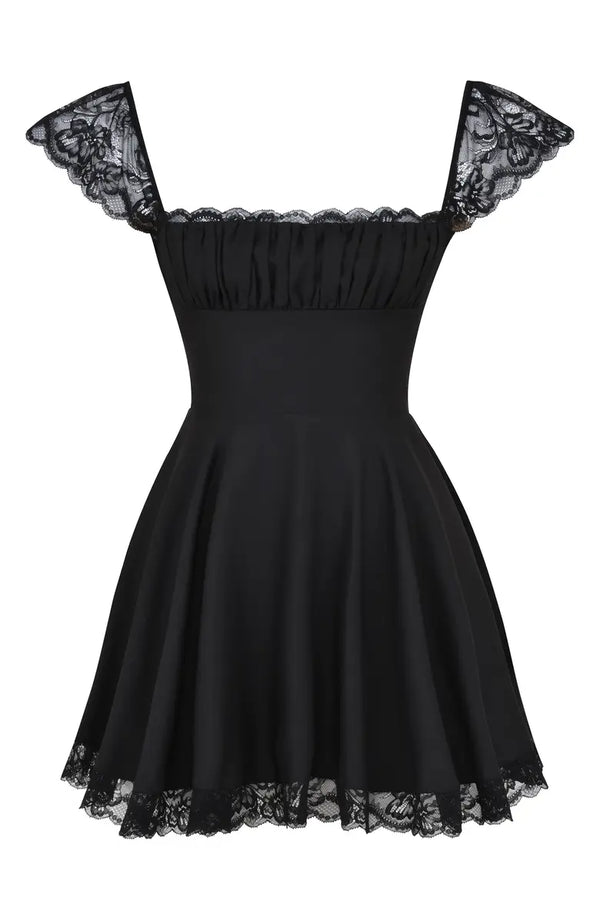 House of CB - Kaia Lace Trim Fit & Flare Minidress