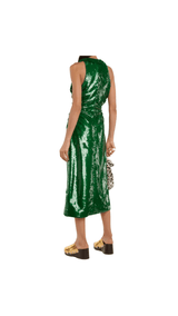Ganni - Sequenced Ruched Midi Dress