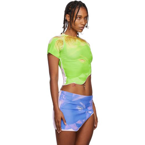 1X Blue - Green Polyester Top