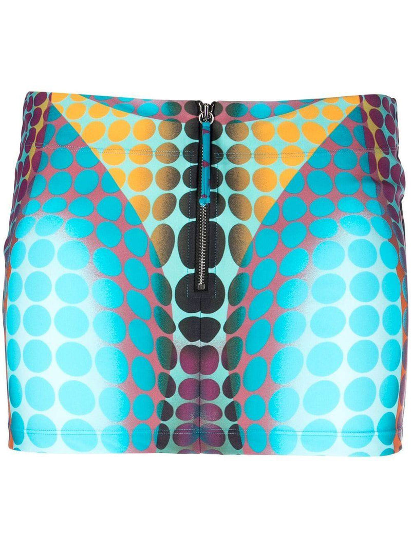 Jean Paul Gaultier - High Neck Long Sleeve Top & The Blue dot-print mini skirt