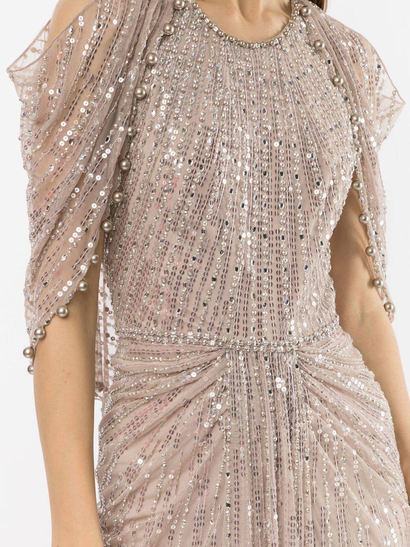 Jenny Packham - Beaded-Sequin Embellished Gown