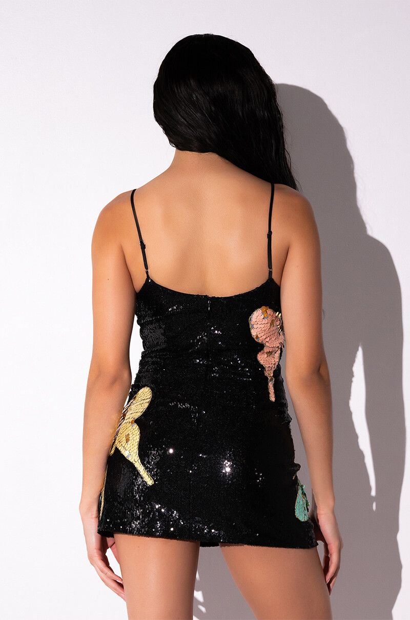 AKIRA Label - Mariposa Sequin Mini Dress