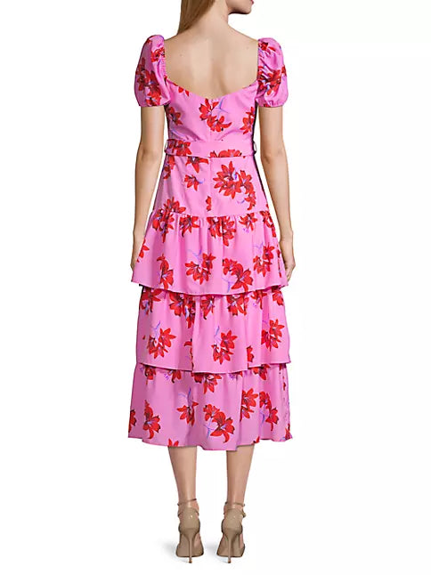 LIKELY - Lottie Puff-Sleeve Floral Midi Dress