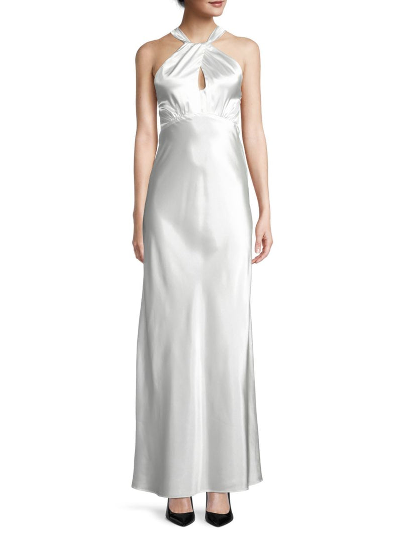 The Fashion Poet - WOMEN'S TWISTED FRONT MAXI DRESS IN IVORY