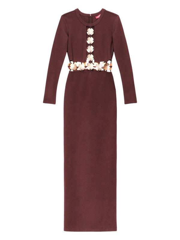 STAUD - Delphine Dress in Dark Chocolate