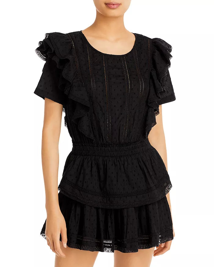 LOVESHACKFANCY - Natasha Short Sleeve Eyelet Mini Dress