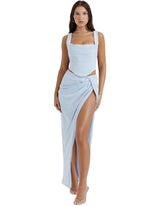 House of CB - Vesper Gathered Side Slit Skirt
