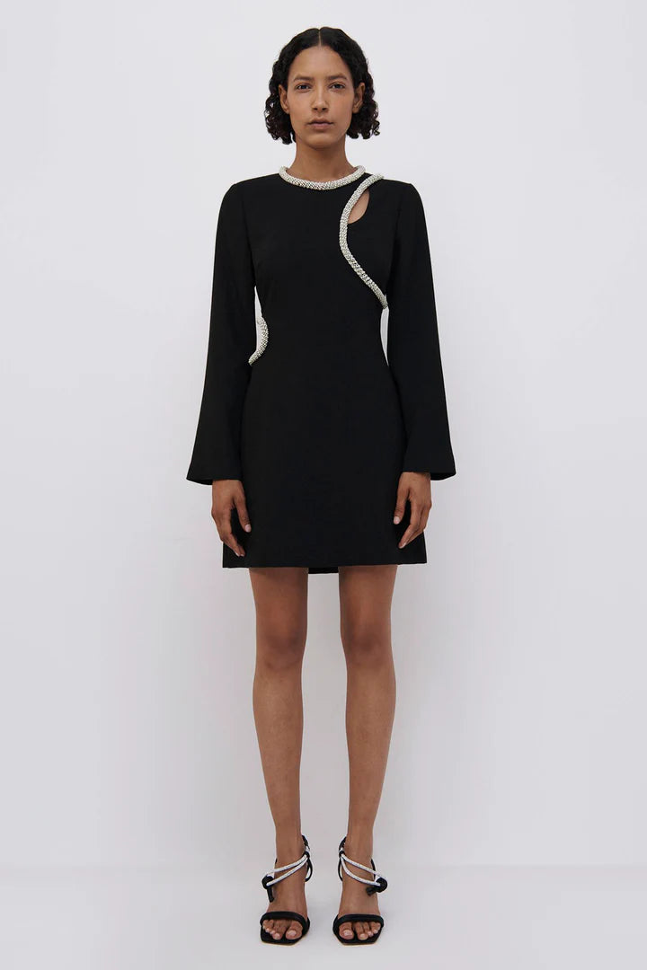 Jonathan Simkhai - Katharine Diamante Mini Dress in Black