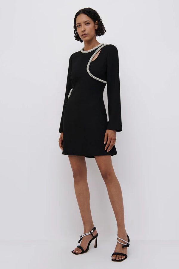 Jonathan Simkhai - Katharine Diamante Mini Dress in Black