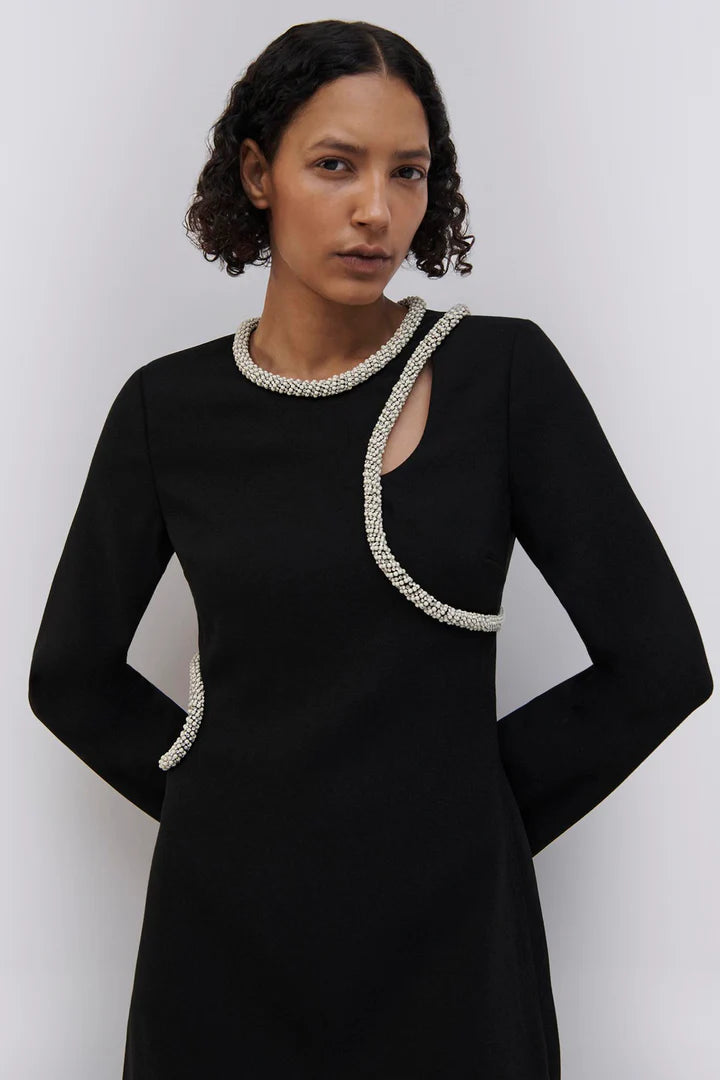 Jonathan Simkhai - Katharine Diamante Mini Dress in Black