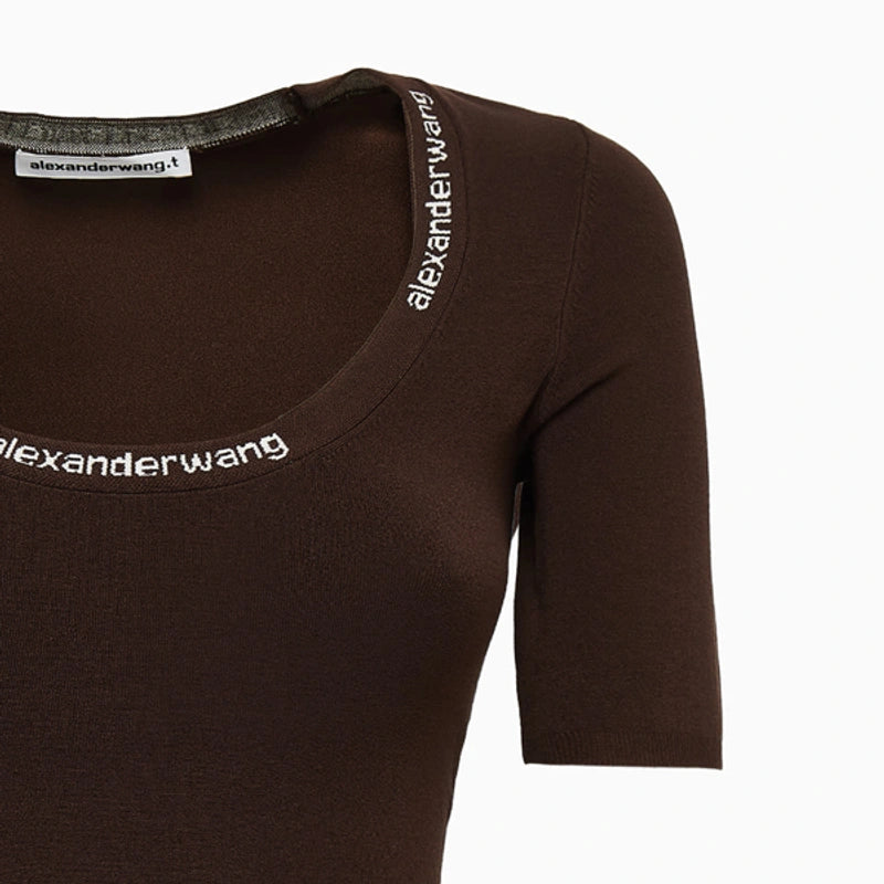 Alexander Wang - Bodycon With Logo Jacquard T-shirt