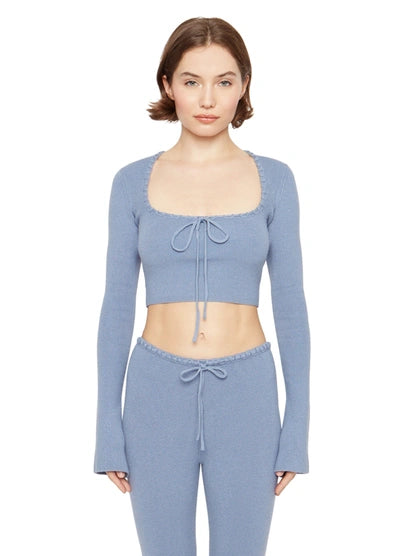 Danielle Guizio - Blue Bow Sweater