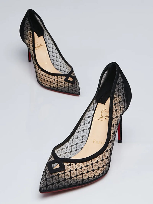 Christian Louboutin - Black Mesh Neoalto Pointy Toe Pumps