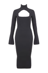 House of CB - Meliora Charcoal Knit Midi Dress