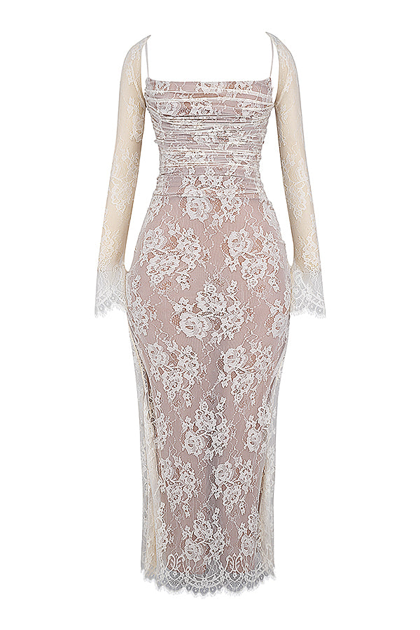 House of CB - ARTEMIS VINTAGE CREAM LACE MAXI DRESS