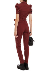 Retrofete - Merlot Tori Belted Denim Jumpsuit