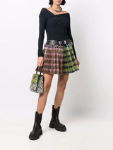 Chopova Lowena - Mini Plaid-Print Pleated Skirt