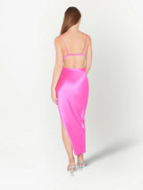 Fleur Du Mal - Hot Pink High Slit Skirt