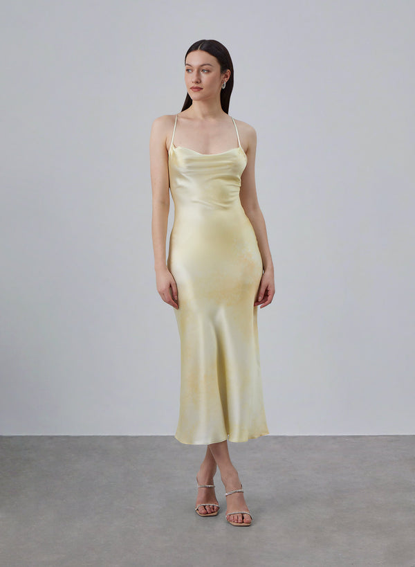 Silk Maison - 90s Forever Cowl Neck Maxi Silk Slip Dress