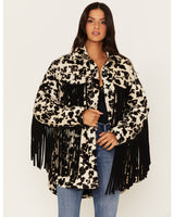 Boot Barn - Hair-On Cow Hide Fringe Shacket Jacket