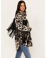 Boot Barn - Hair-On Cow Hide Fringe Shacket Jacket