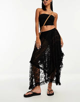 Free People - Velvet Lace Maxi Skirt