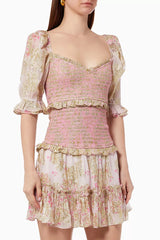 Hemant & Nandita - Hera Smocked Mini Dress