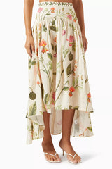 Agua Bendita - Curua Cultivo Maxi Skirt and Top in Linen Set
