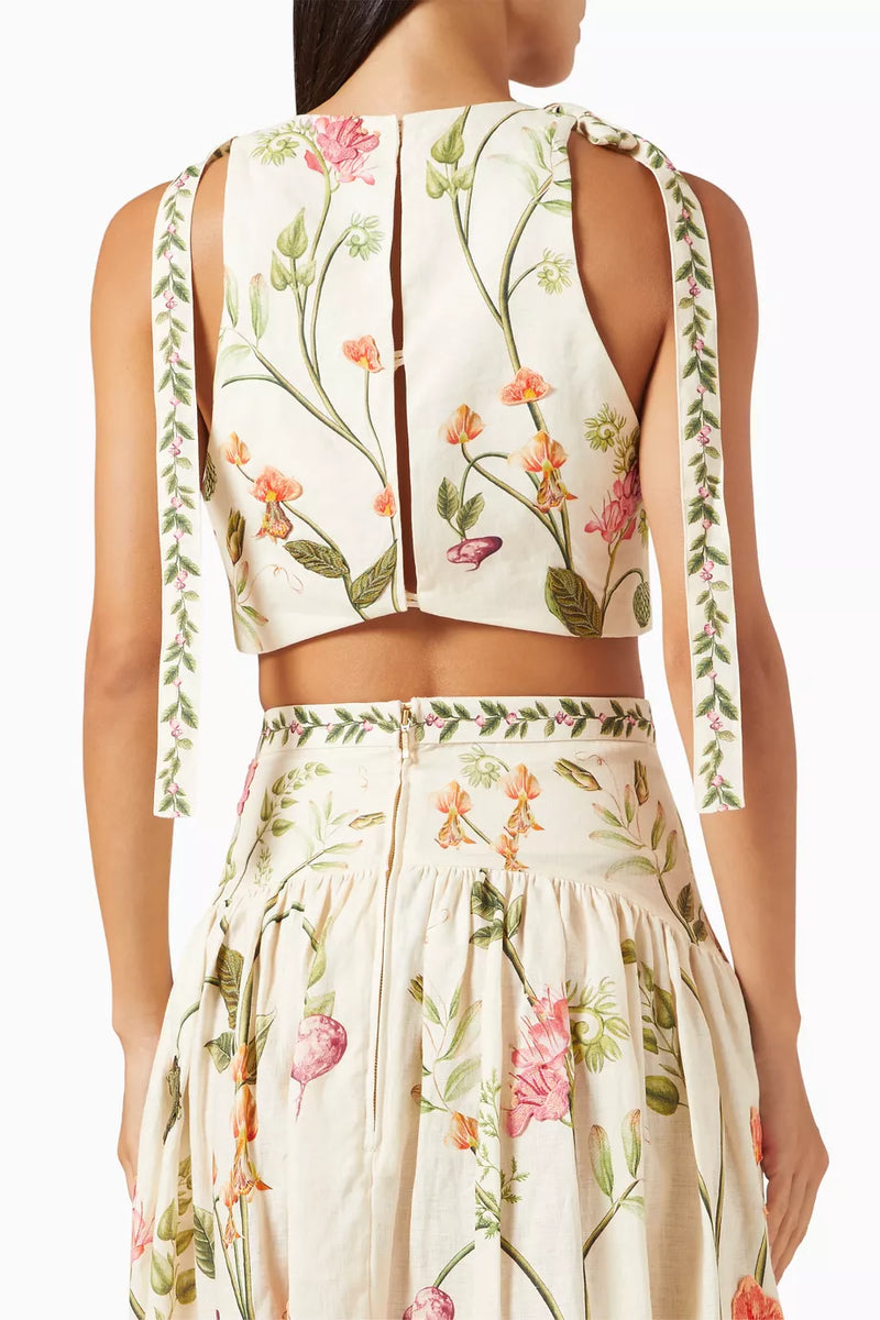 Agua Bendita - Curua Cultivo Maxi Skirt and Top in Linen Set