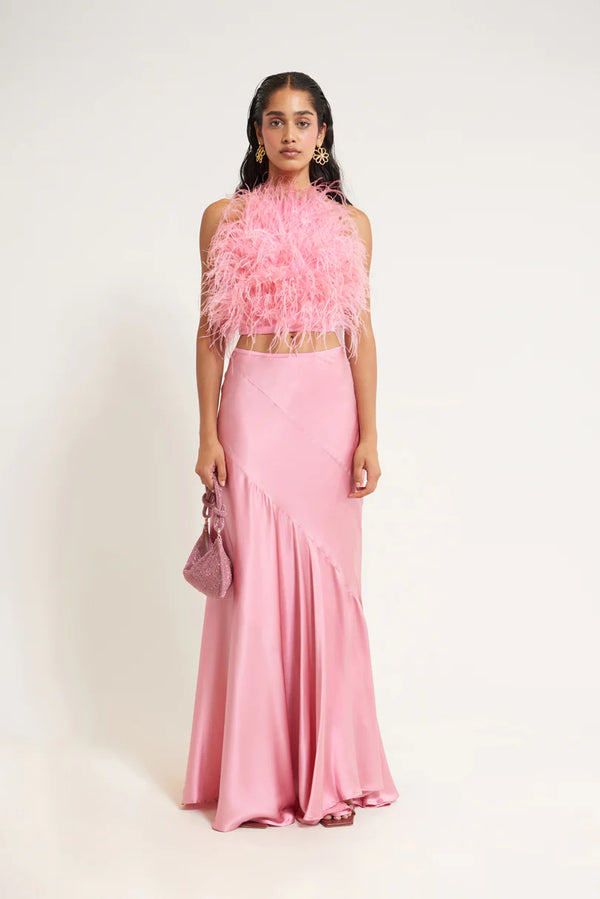Cult Gaia - Pink Satin Maxi Skirt