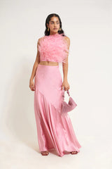 Cult Gaia - Pink Satin Maxi Skirt