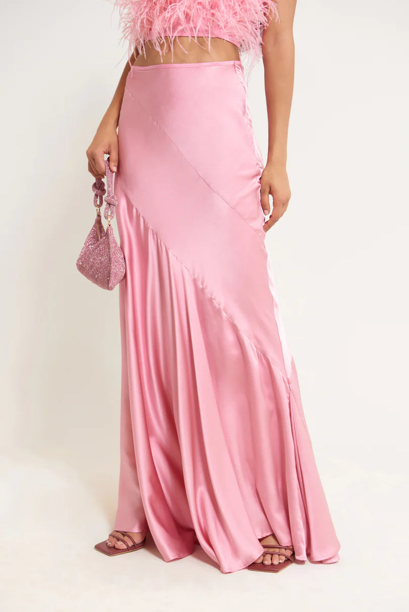 Cult Gaia - Pink Satin Maxi Skirt