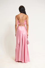 Cult Gaia - Pink Satin Maxi Skirt