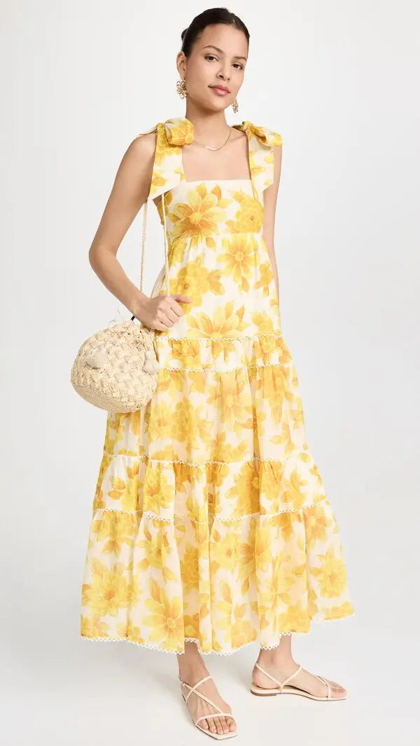 Sonny Midi Sundress - Lemon