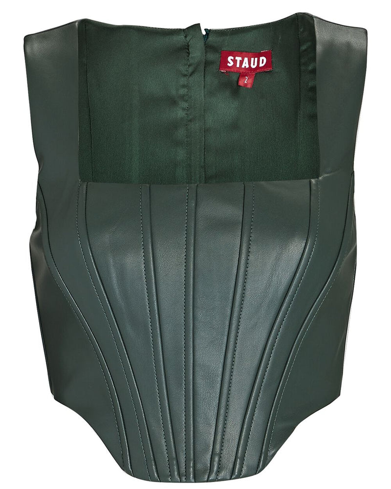 STAUD - Alice Vegan Leather Corset Top