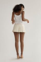 Orseund Iris - PLEATED MICRO MINI SKIRT CREAM