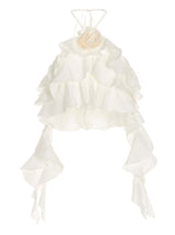 Blumarine - Blumarine Ruffle Halter Top in Bianco Naturale