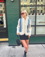 Vintage - Vintage Denim & Fur Vest