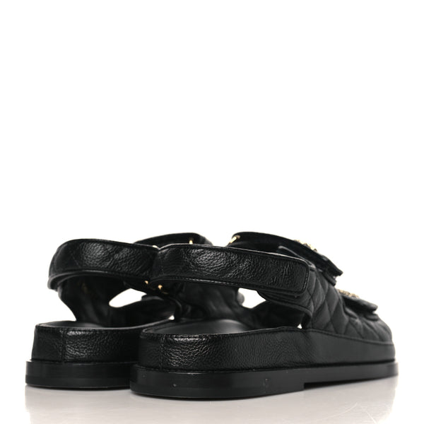 Chanel - Grained Calfskin Velcro Dad Sandals