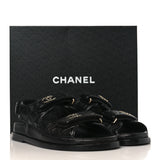 Chanel - Grained Calfskin Velcro Dad Sandals