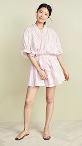 JULIET DUNN - Blouson Dress In Pink Stripe