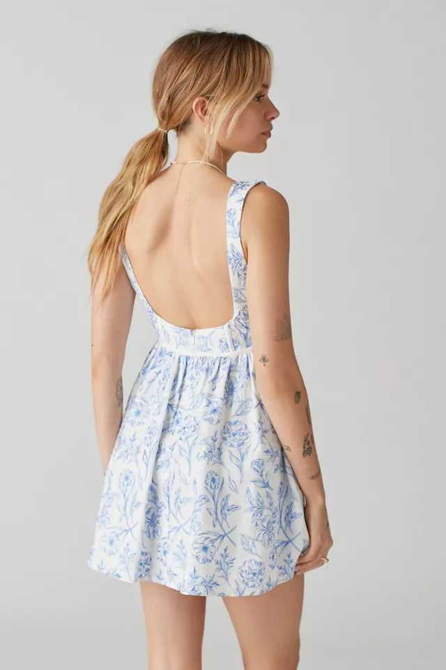 For Love & Lemons - Maisie Linen Floral Mini Dress