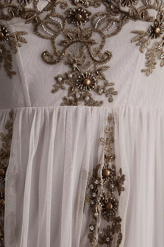 BHLDN - Stargazer Robina Hand-Embroidered Empire-Waist Sweetheart Corset Gown
