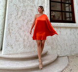 Michael Costello - Barbara Mini Dress In Orange