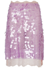 Helena Lace Trimmed Sequined Skirt
