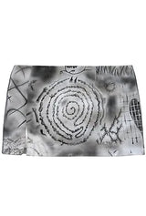URTE KAT - PENCIL PRINT 'EMOTIONAL' MINI SKIRT
