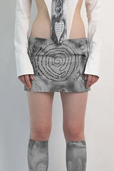 URTE KAT - PENCIL PRINT 'EMOTIONAL' MINI SKIRT
